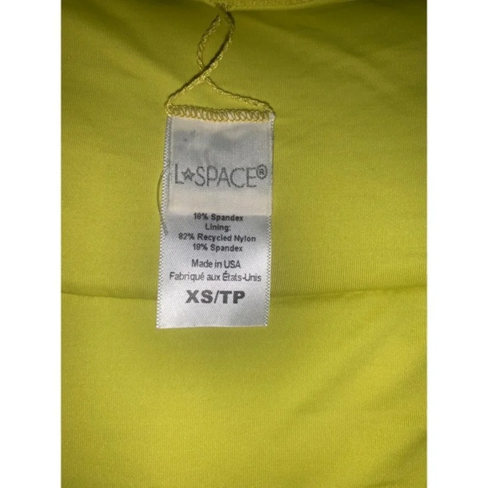 L SPACE Ribbed High Waist Bikini Bottoms Lime Green XS TP‎
